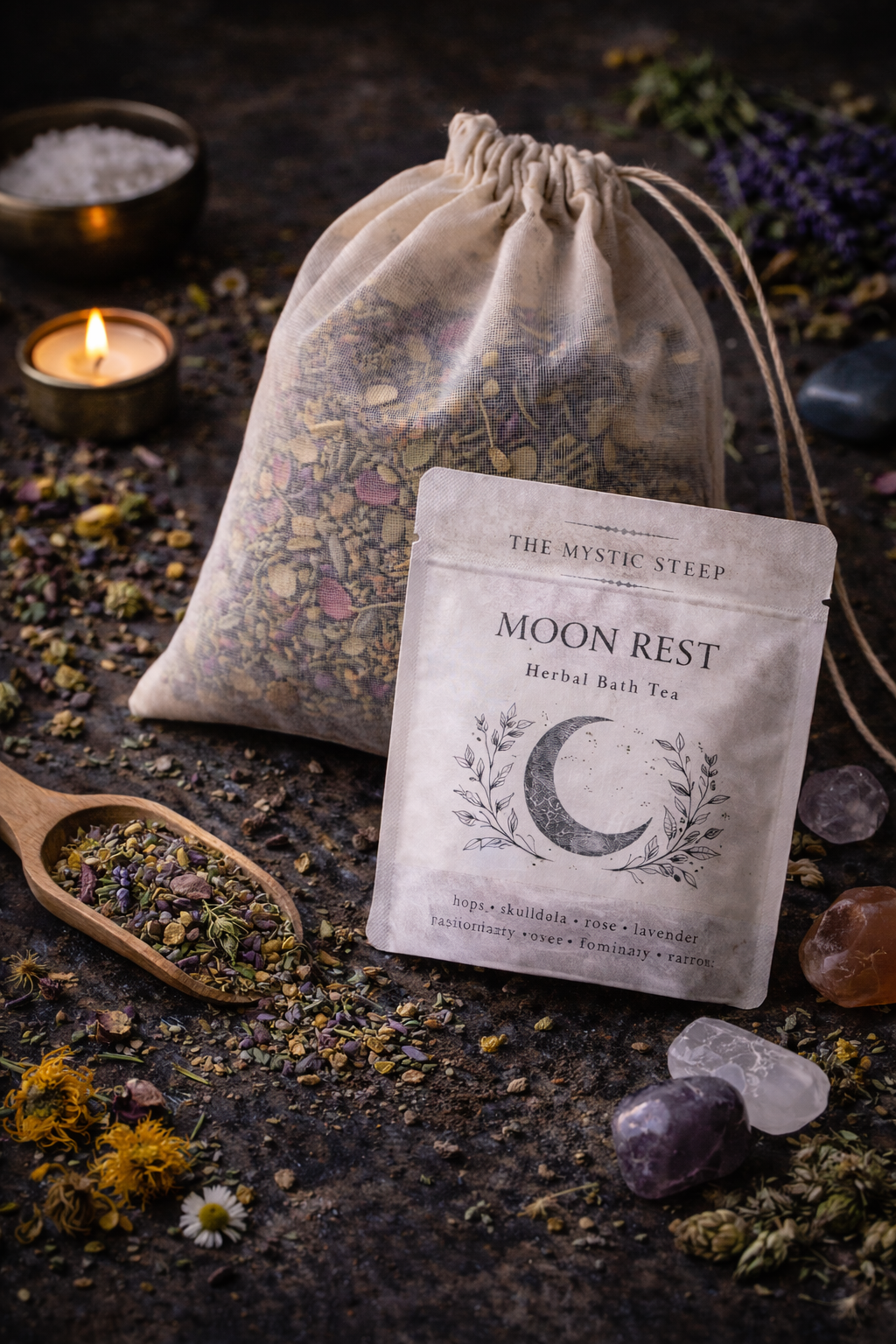 Moon Rest Bath Tea | Herbal Bath Soak for Evening Rituals