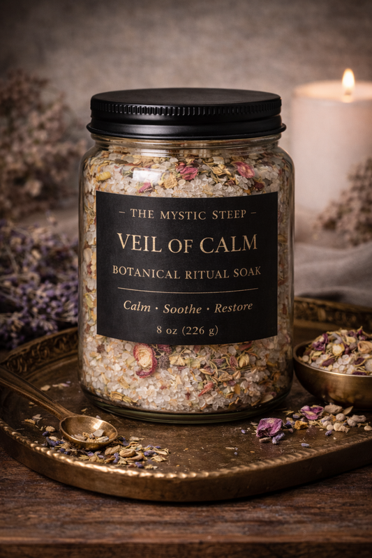 Veil of Calm Ritual Bath Soak | Stress Relief Herbal Bath Blend