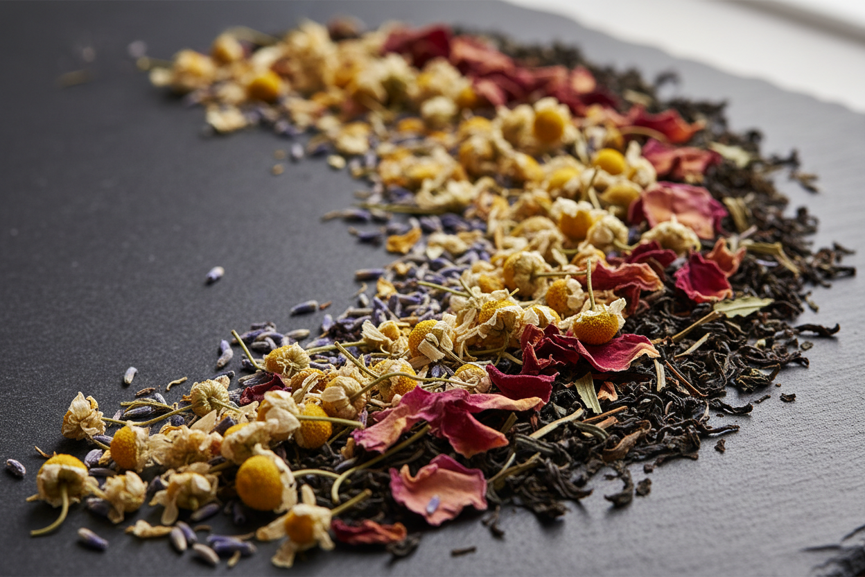 Macro shot of dried herbs